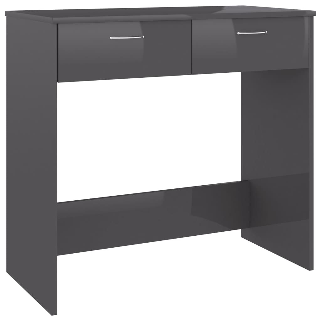 Desk High Gloss Grey 80x40x75 cm Chipboard